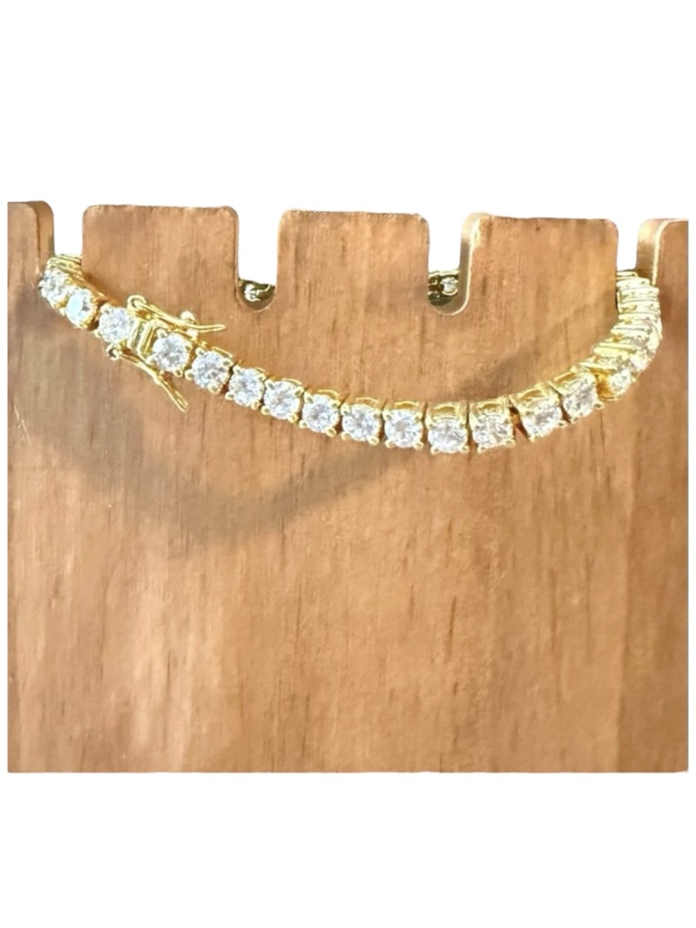 Seta gold tone & clear rhinestone tennis bracelet Women’s costume jewelry